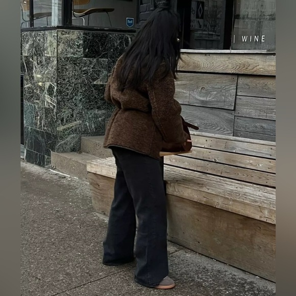 ZARA NEW WOMEN DOUBLE FACED REVERSIBLE FAUX LEATHER COAT JACKET - Picture 13 of 17